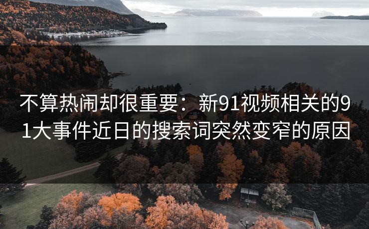 不算热闹却很重要：新91视频相关的91大事件近日的搜索词突然变窄的原因